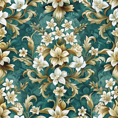 Baroque Florals Pattern 58 Quilting Cotton Fabric