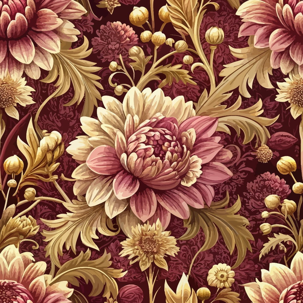 Rococo Blooms Pattern 5 Minky Fabric