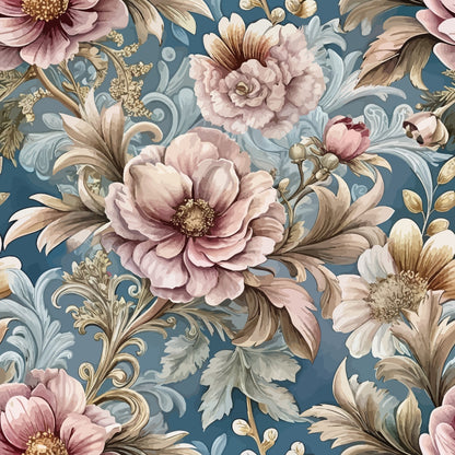 Rococo Blooms Pattern 60 Minky Fabric