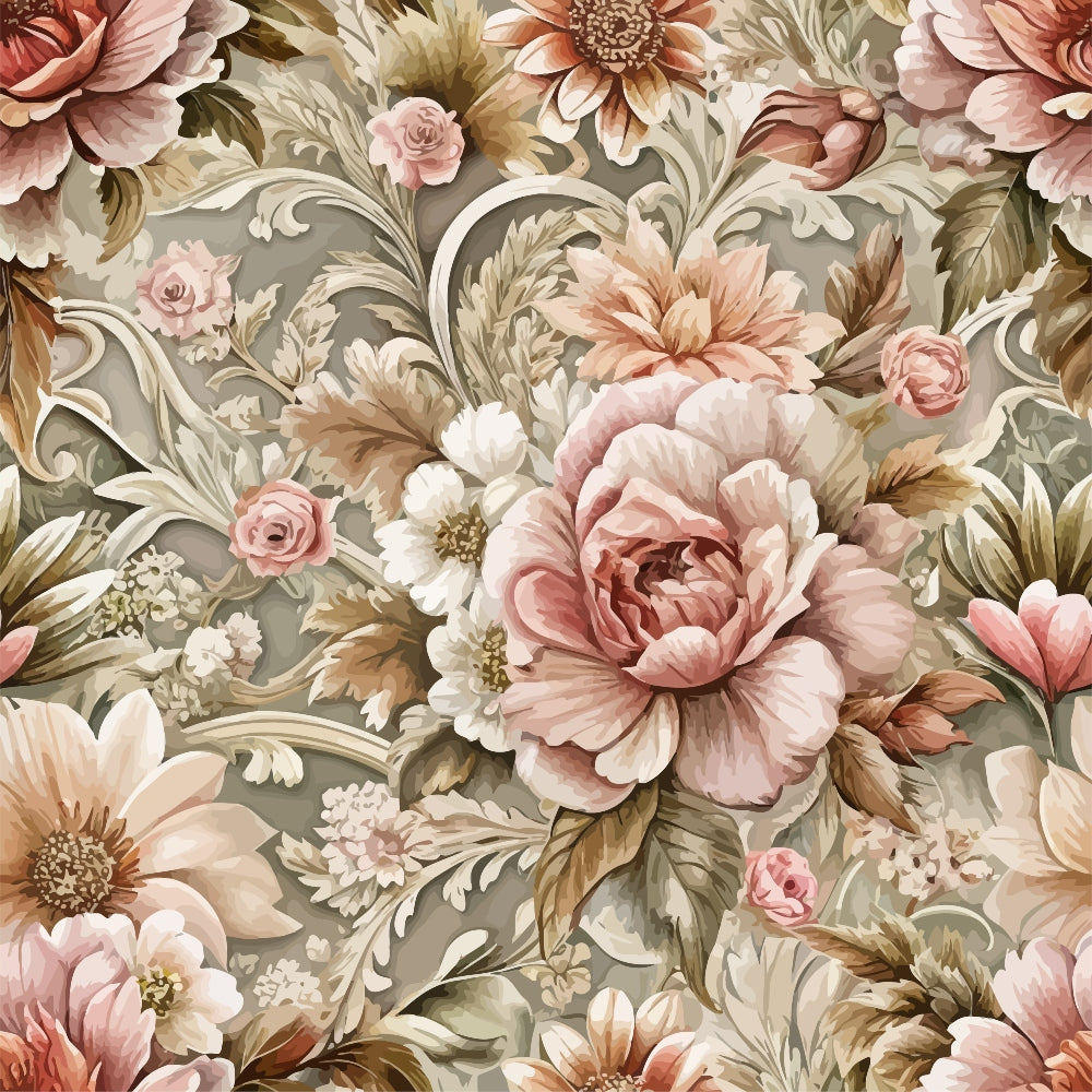 Rococo Blooms Pattern 61 Minky Fabric