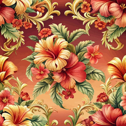 Rococo Blooms Pattern 64 Minky Fabric