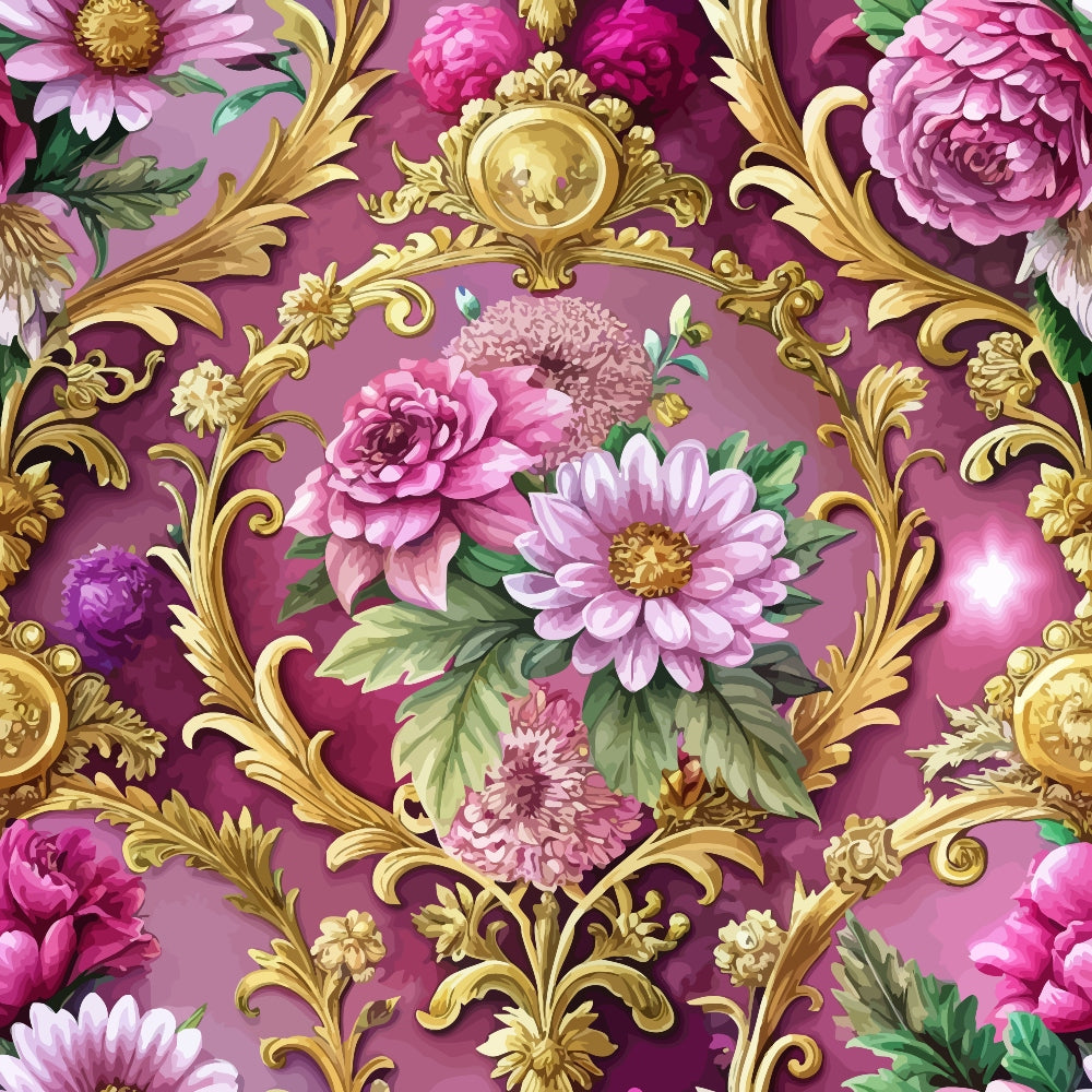 Rococo Blooms Pattern 65 Minky Fabric