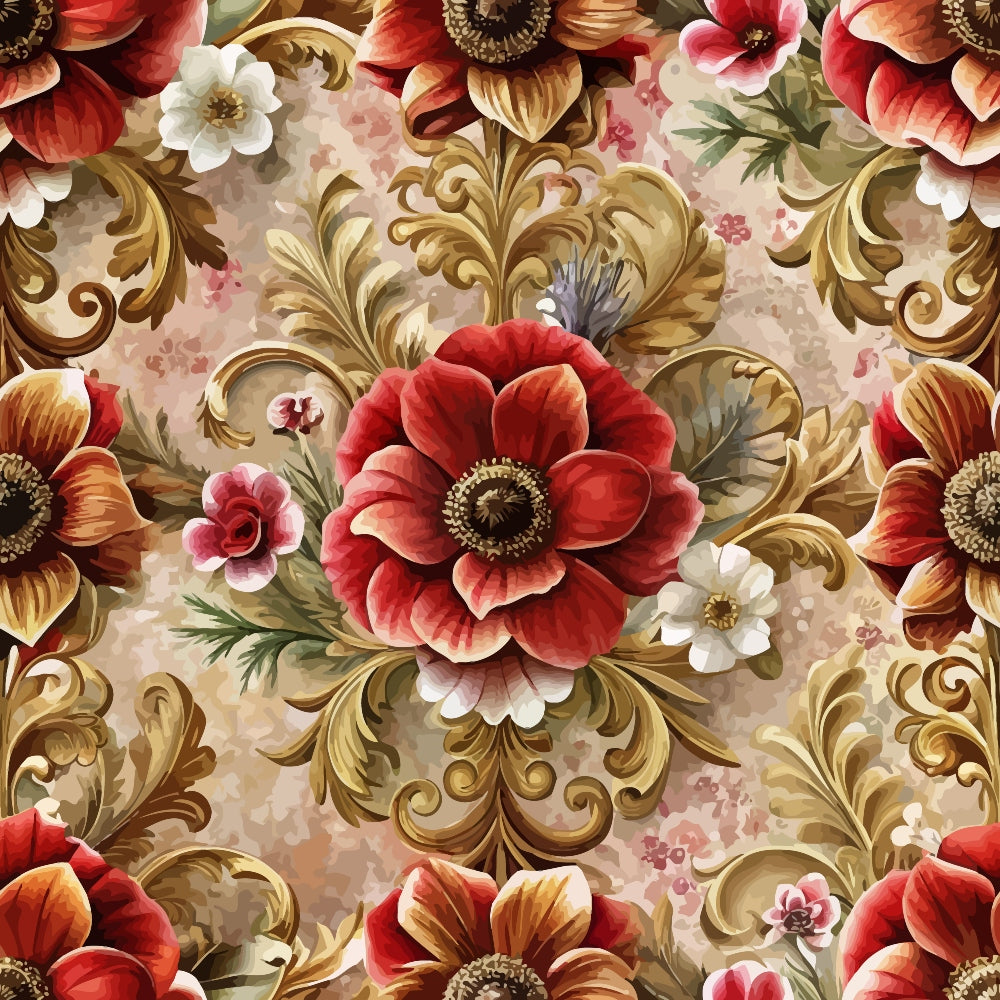 Rococo Blooms Pattern 70 Minky Fabric