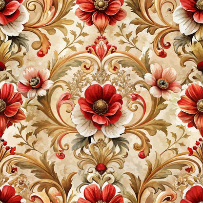 Rococo Blooms Pattern 71 Minky Fabric