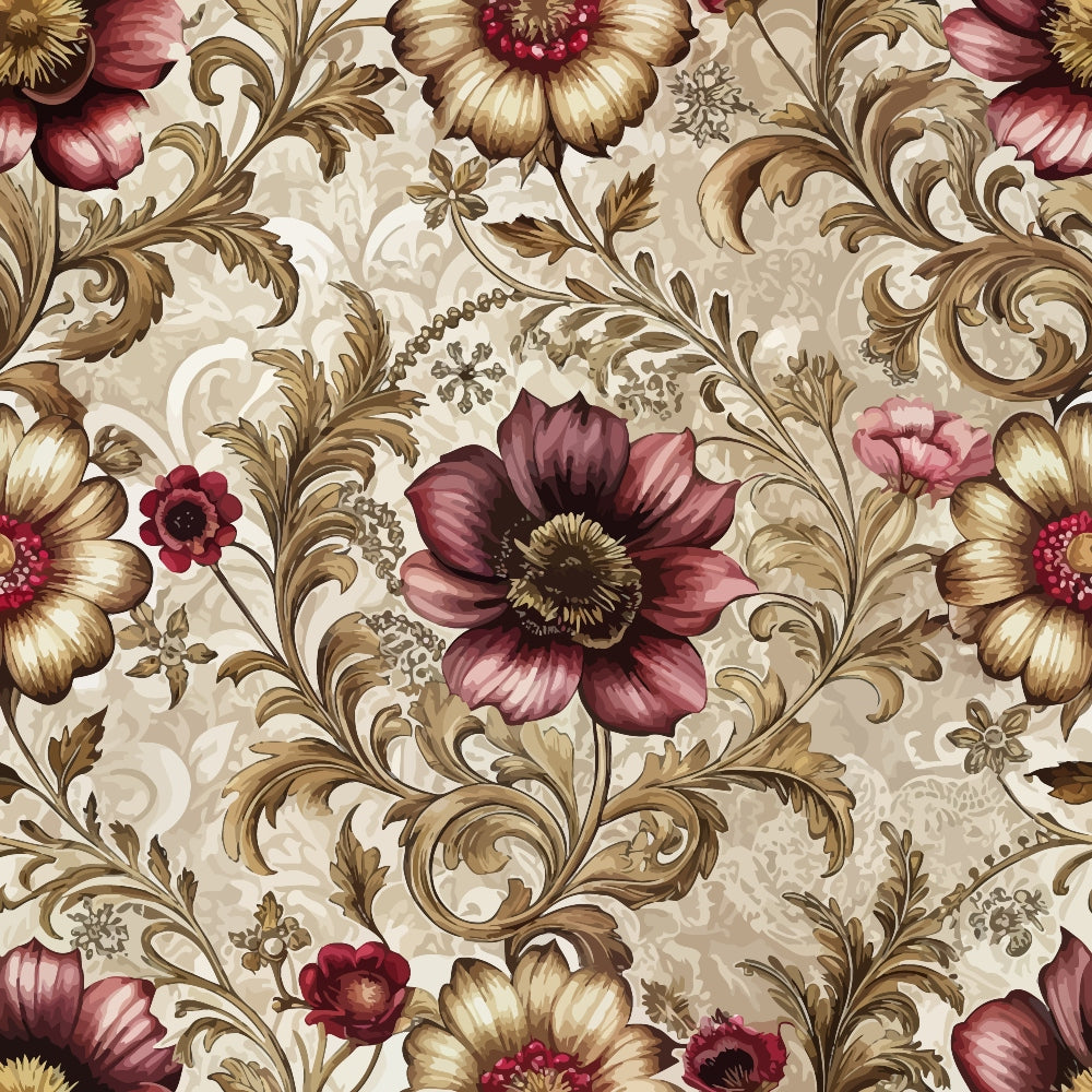 Rococo Blooms Pattern 72 Minky Fabric