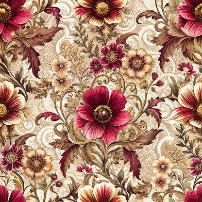 Rococo Blooms Pattern 73 Minky Fabric