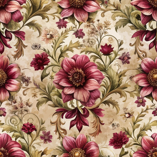 Baroque Florals Pattern 79 Quilting Cotton Fabric