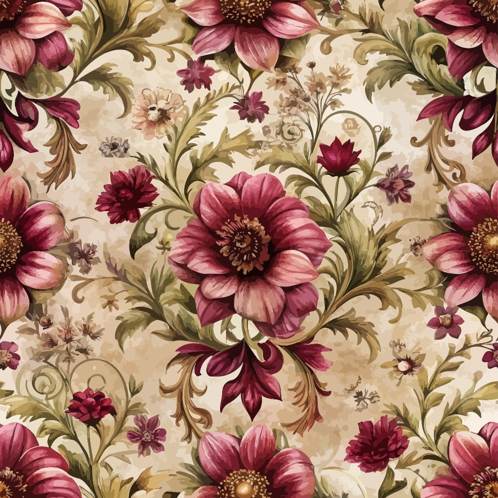 Rococo Blooms Pattern 79 Minky Fabric