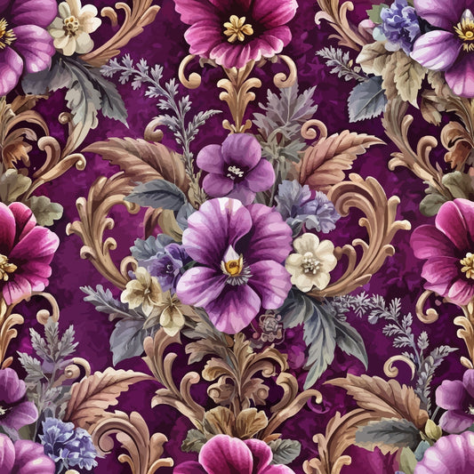 Baroque Florals Pattern 83 Quilting Cotton Fabric