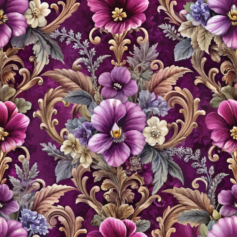 Rococo Blooms Pattern 83 Minky Fabric