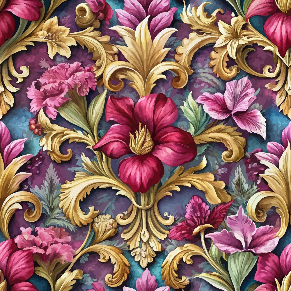 Rococo Blooms Pattern 84 Minky Fabric