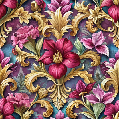 Rococo Blooms Pattern 84 Minky Fabric