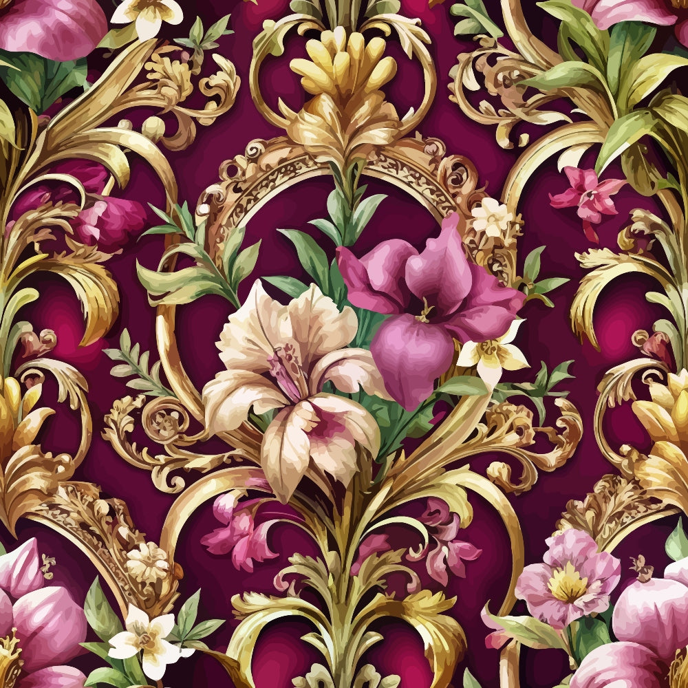 Rococo Blooms Pattern 85 Minky Fabric