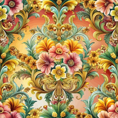Rococo Blooms Pattern 86 Minky Fabric