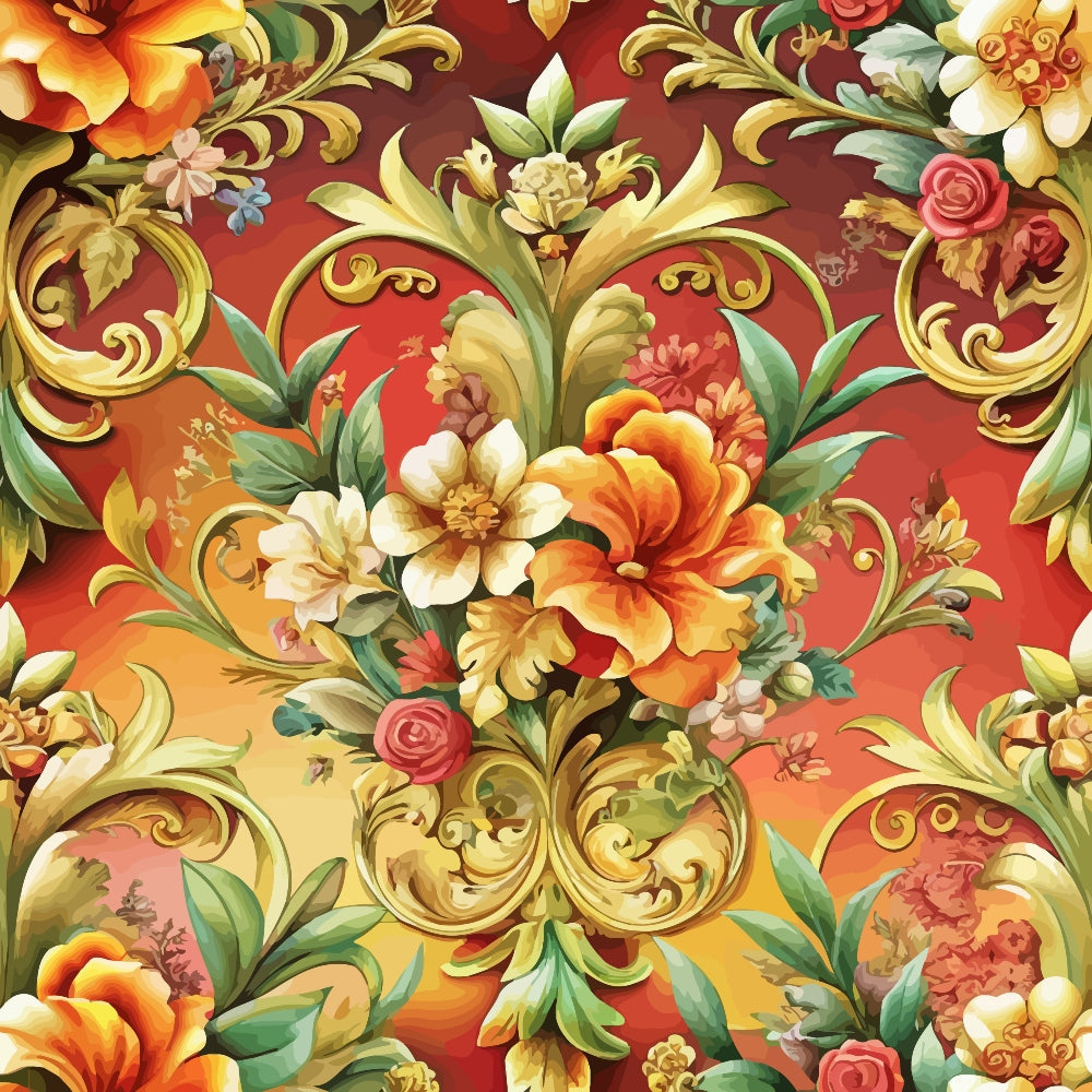 Rococo Blooms Pattern 87 Minky Fabric