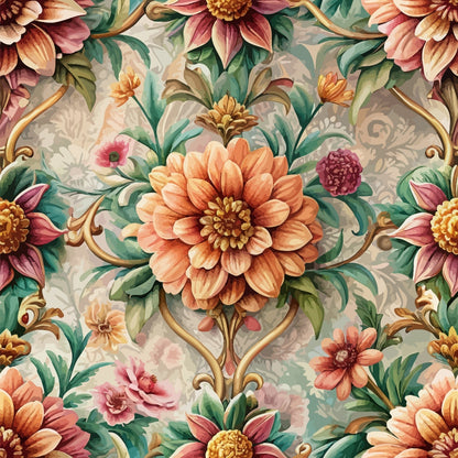 Rococo Blooms Pattern 88 Minky Fabric