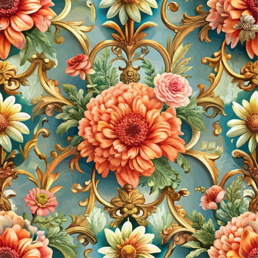 Rococo Blooms Pattern 89 Minky Fabric