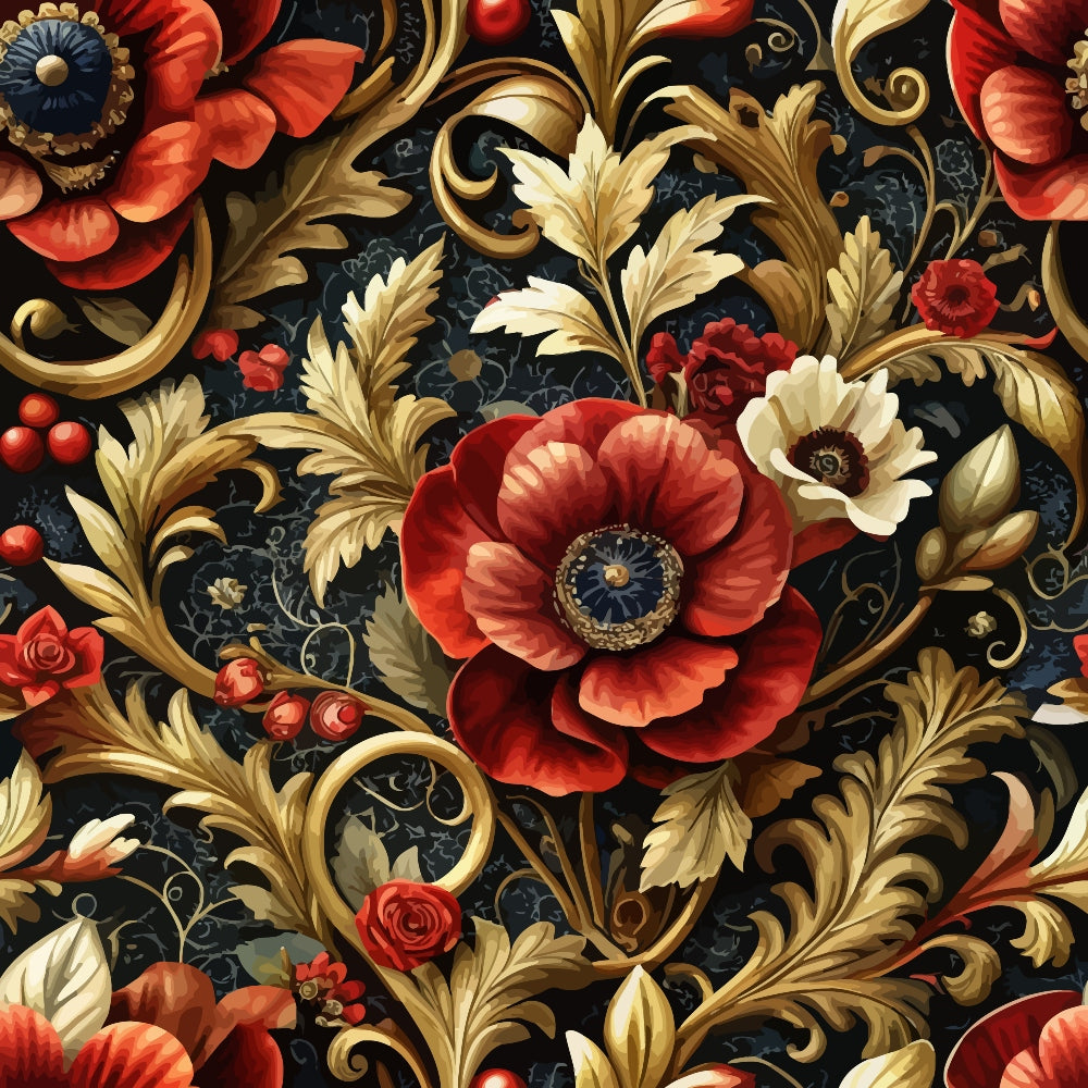 Rococo Blooms Pattern 8 Minky Fabric