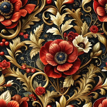 Rococo Blooms Pattern 8 Minky Fabric