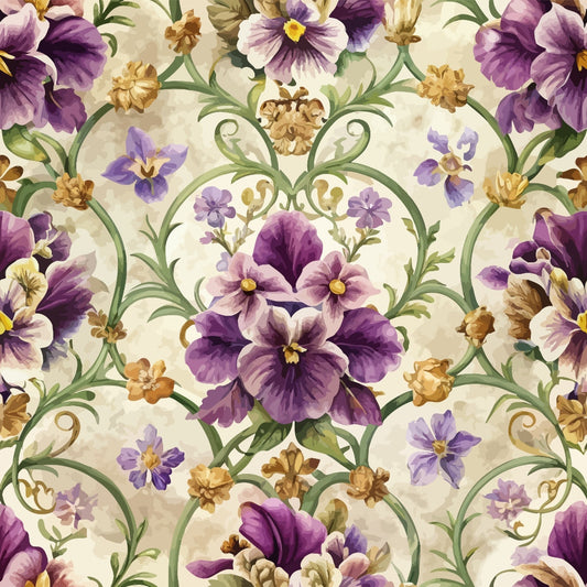 Baroque Florals Pattern 91 Quilting Cotton Fabric