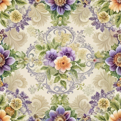 Rococo Blooms Pattern 92 Minky Fabric