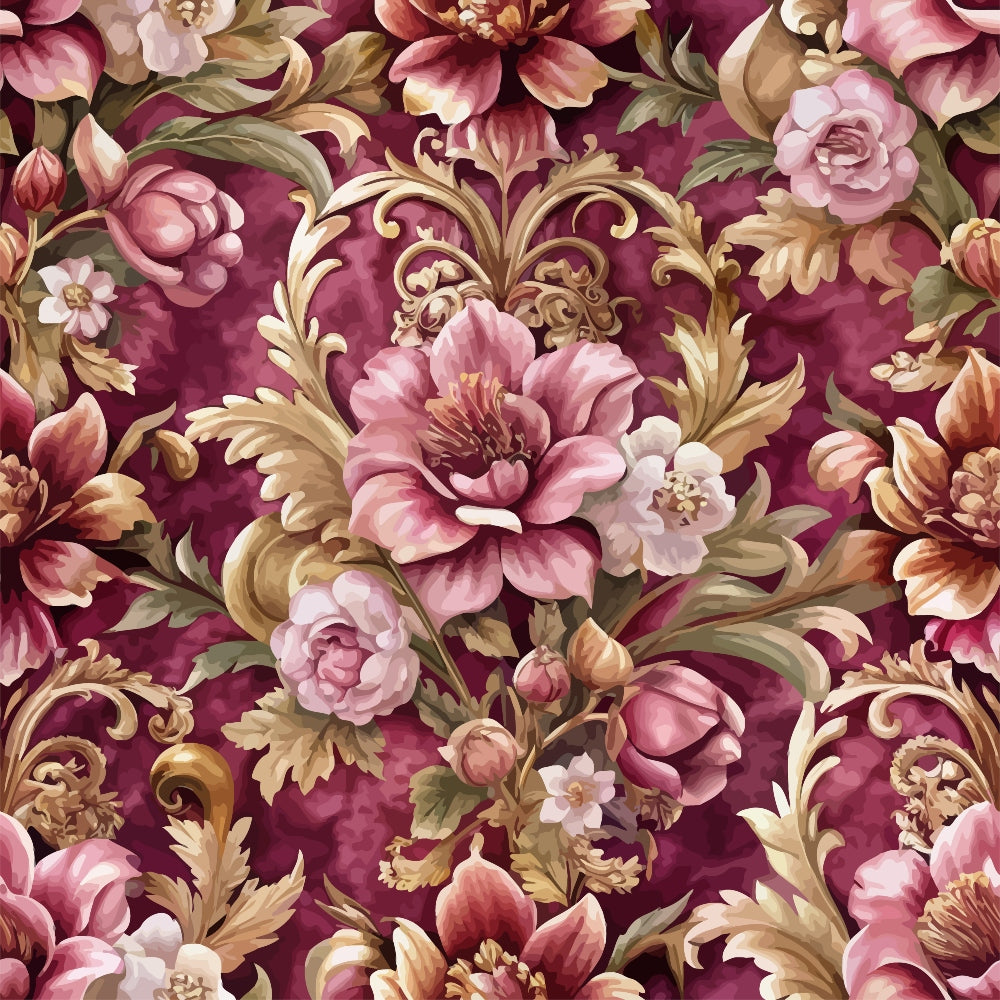 Rococo Blooms Pattern 96 Minky Fabric