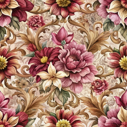 Rococo Blooms Pattern 97 Minky Fabric