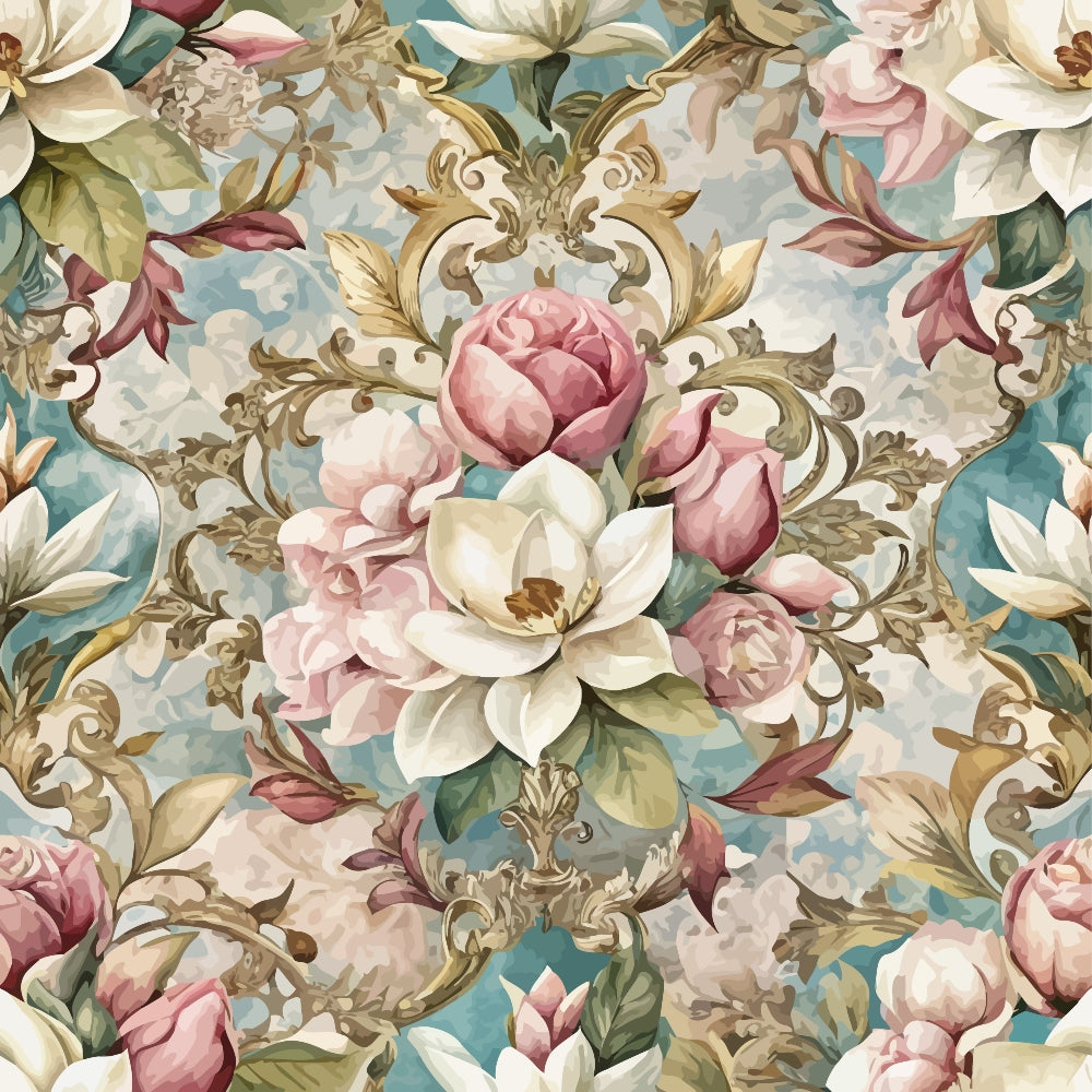 Rococo Blooms Pattern 99 Minky Fabric