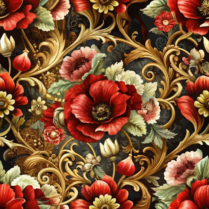 Rococo Blooms Pattern 9 Minky Fabric