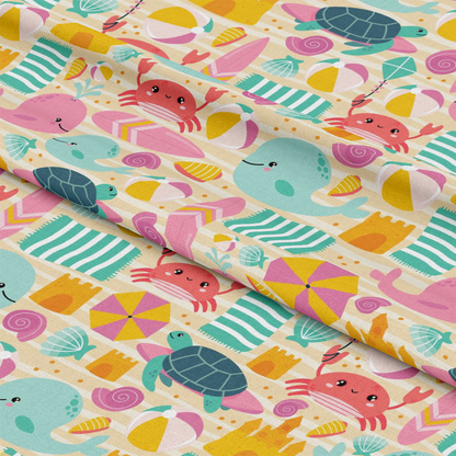 Beach Vacation Pattern 1 Quilting Cotton Fabric