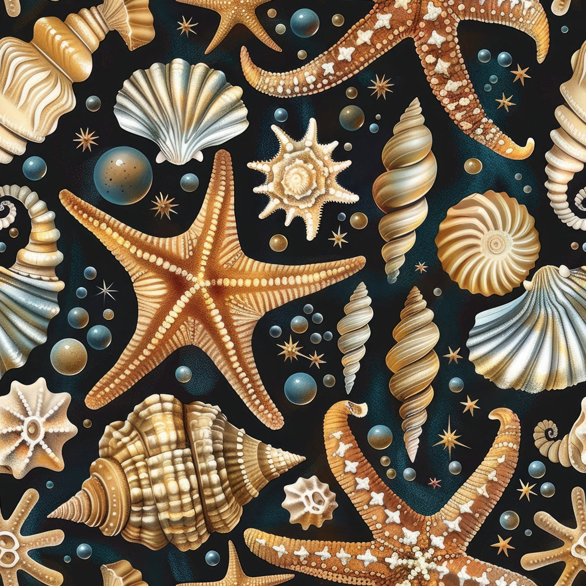 Ocean Jewels Pattern 1 Minky Fabric