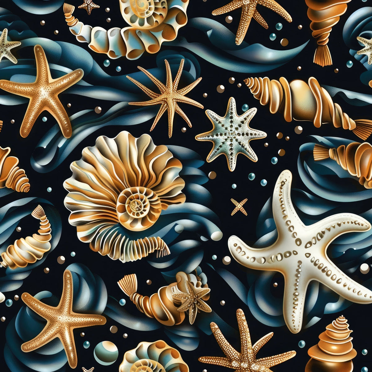 Ocean Jewels Pattern 2 Minky Fabric
