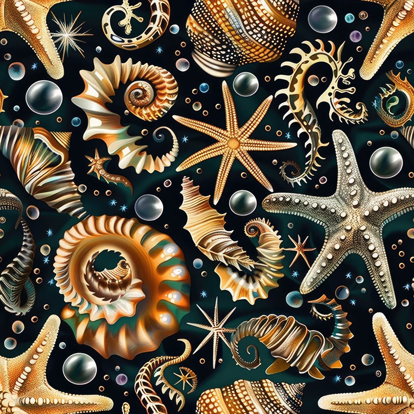 Beach Marvels Pattern 3 Quilting Cotton Fabric