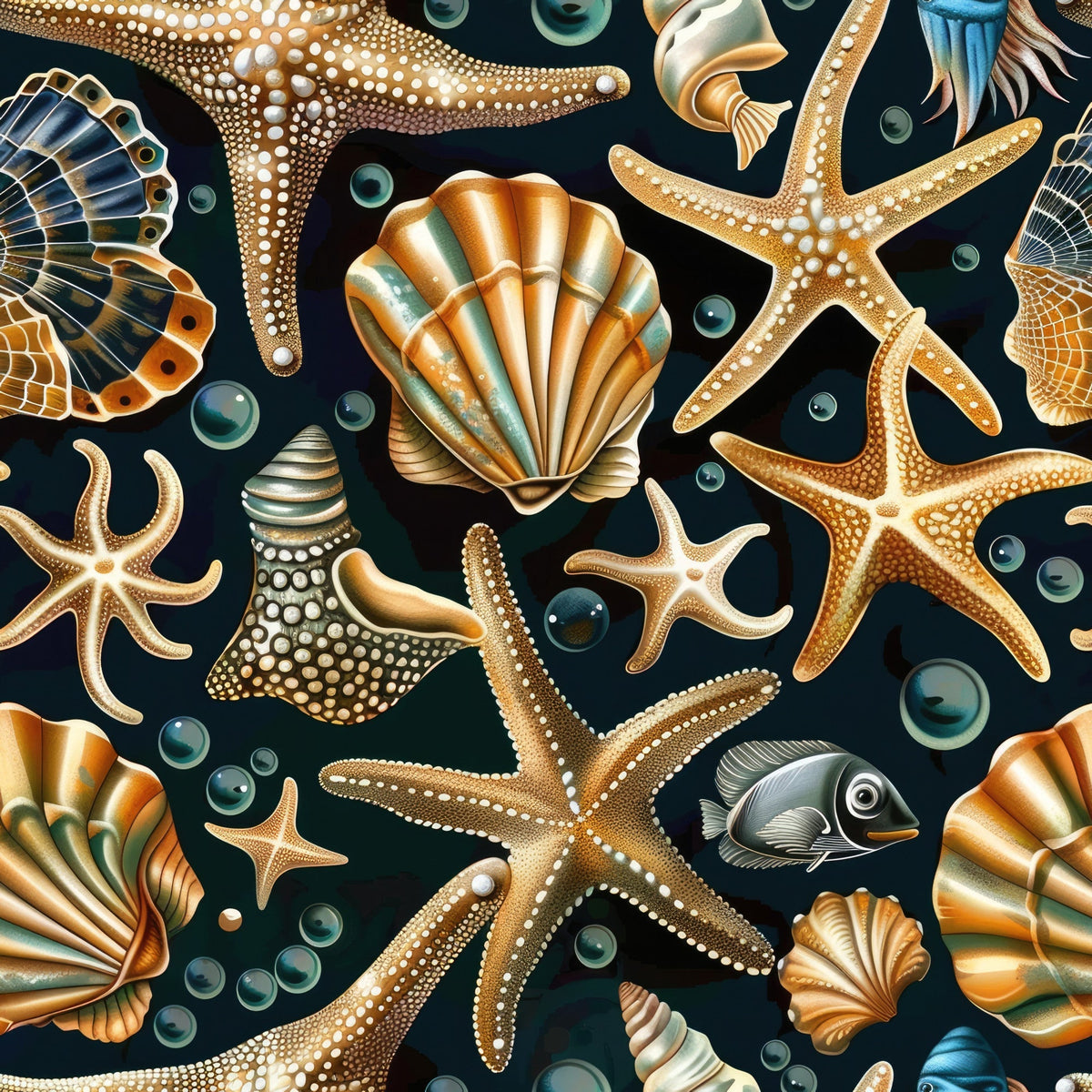 Ocean Jewels Pattern 6 Minky Fabric