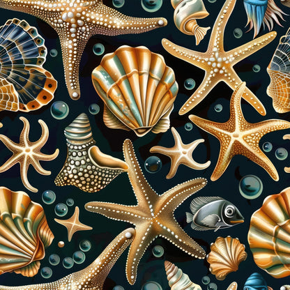 Ocean Jewels Pattern 6 Minky Fabric