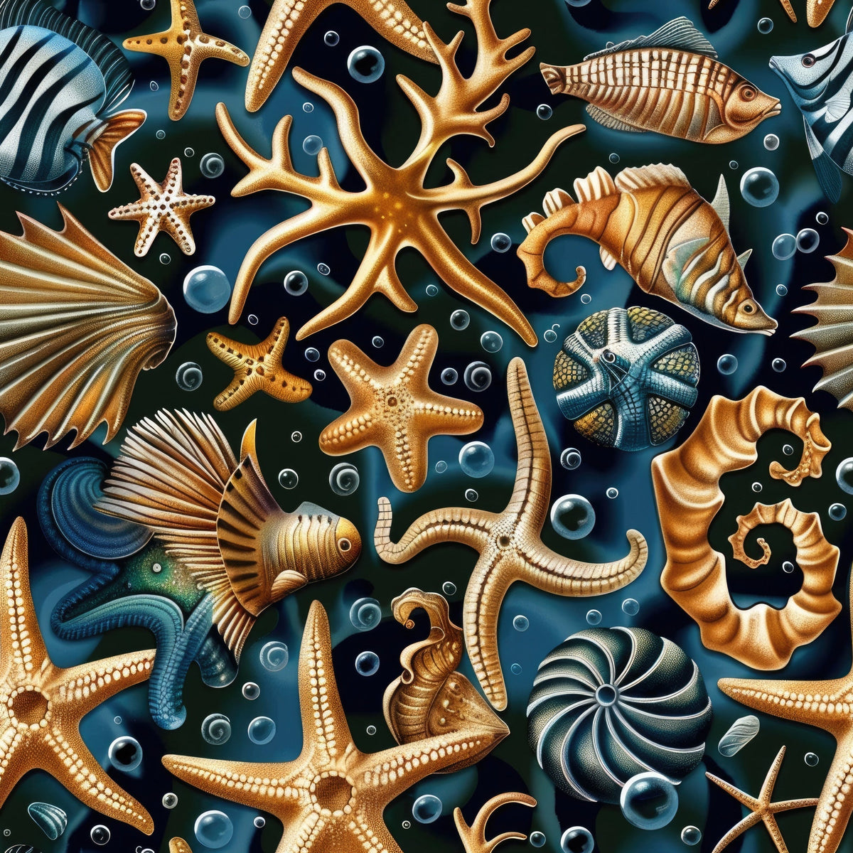 Ocean Jewels Pattern 7 Minky Fabric