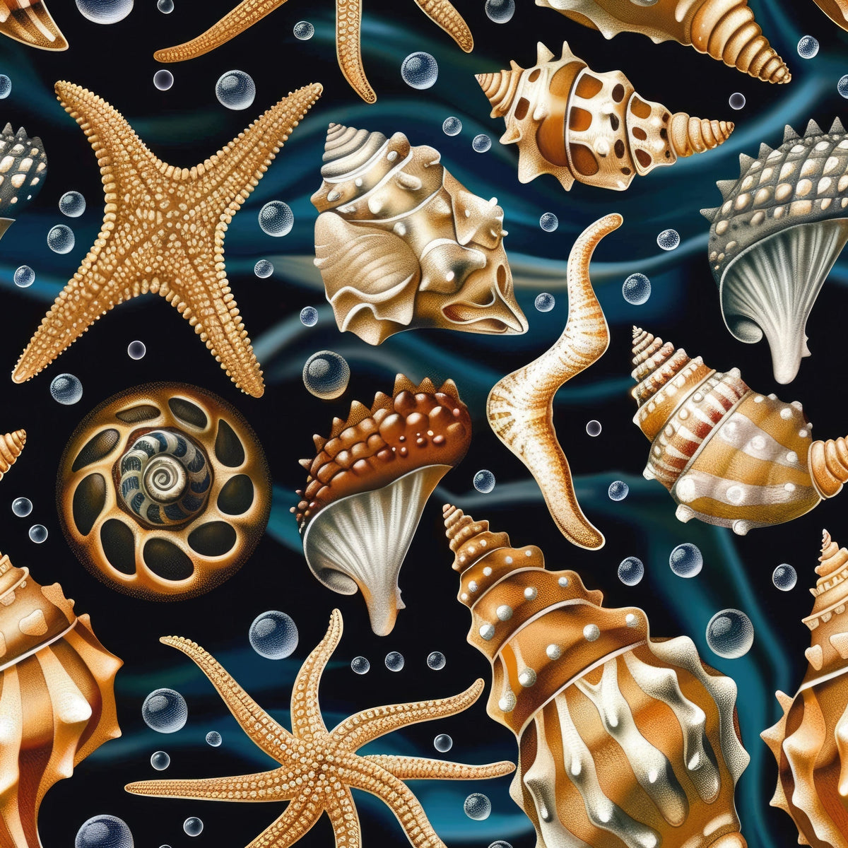 Ocean Jewels Pattern 9 Minky Fabric