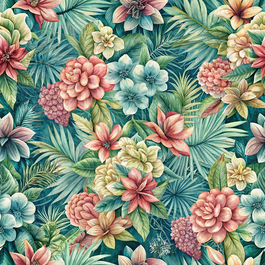 Beautiful Flowers Euphorbia Pattern 13 Quilting Cotton Fabric