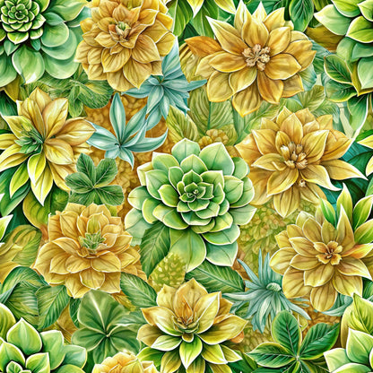 Beautiful Flowers Euphorbia Pattern 19 Quilting Cotton Fabric