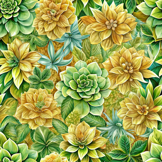 Beautiful Flowers Euphorbia Pattern 19 Quilting Cotton Fabric