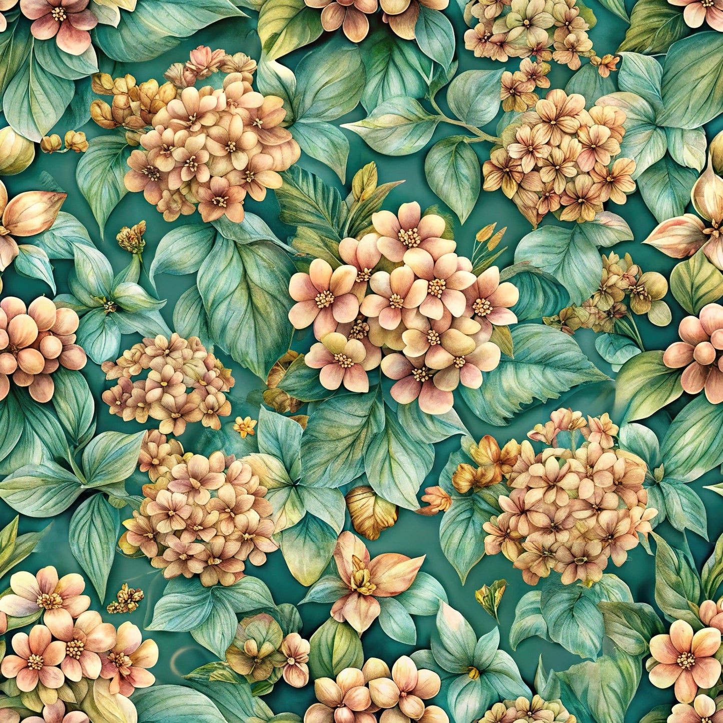 Beautiful Flowers Euphorbia Pattern 3 Quilting Cotton Fabric