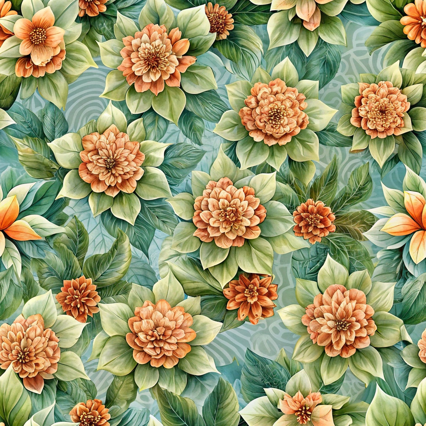 Beautiful Flowers Euphorbia Pattern 4 Quilting Cotton Fabric