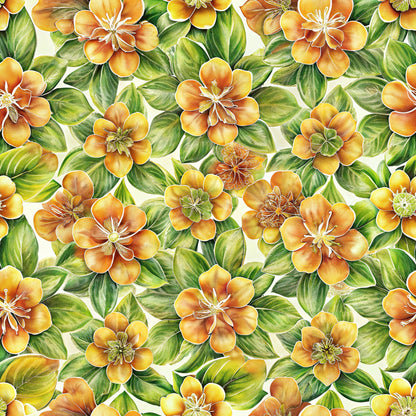 Beautiful Flowers Euphorbia Pattern 7 Quilting Cotton Fabric