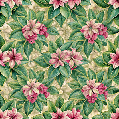 Beautiful Flowers Euphorbia Pattern 8 Quilting Cotton Fabric