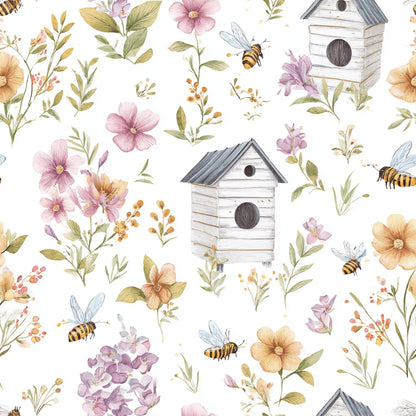 Honey Hive Garden Pattern 1 Minky Fabric