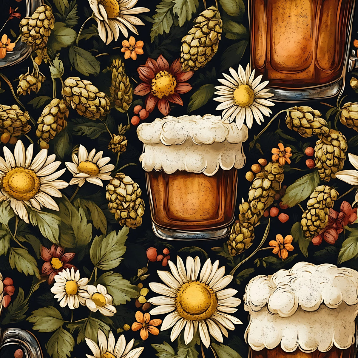 Brewery Blooms Pattern 3 Minky Fabric