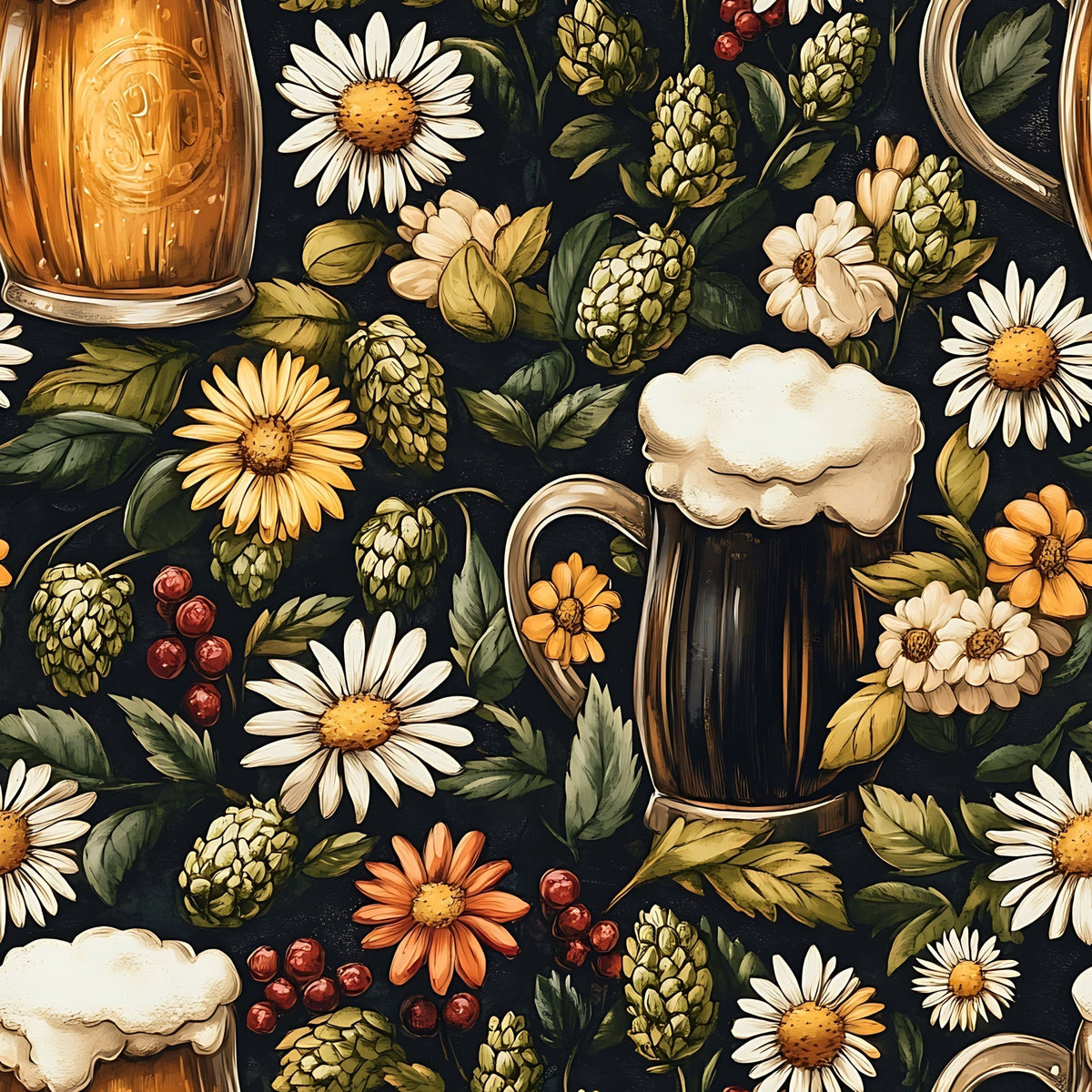 Brewery Blooms Pattern 5 Minky Fabric