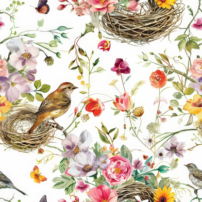 Feathered Blooms Pattern 10 Minky Fabric
