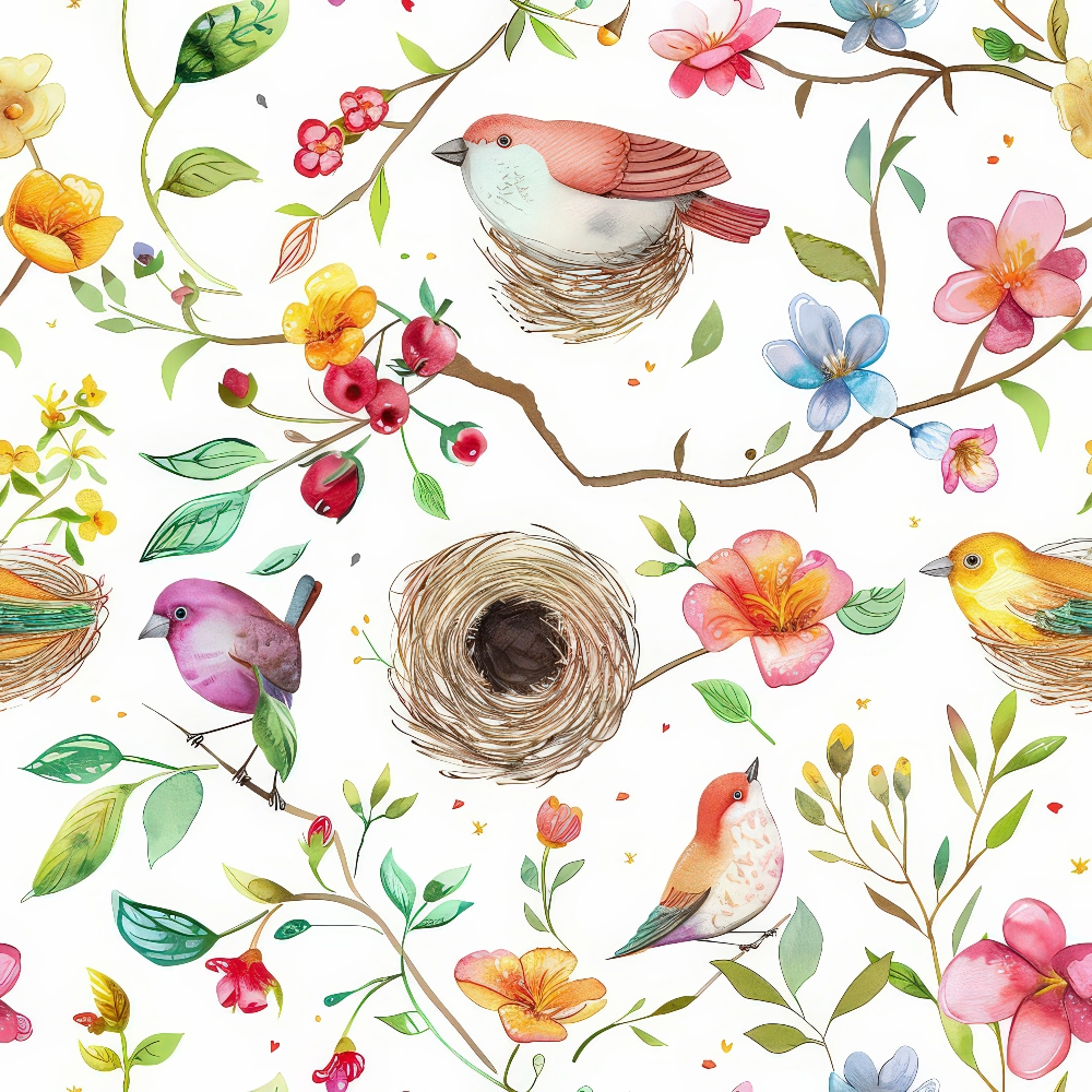 Feathered Blooms Pattern 1 Minky Fabric