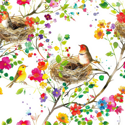 Feathered Blooms Pattern 2 Minky Fabric